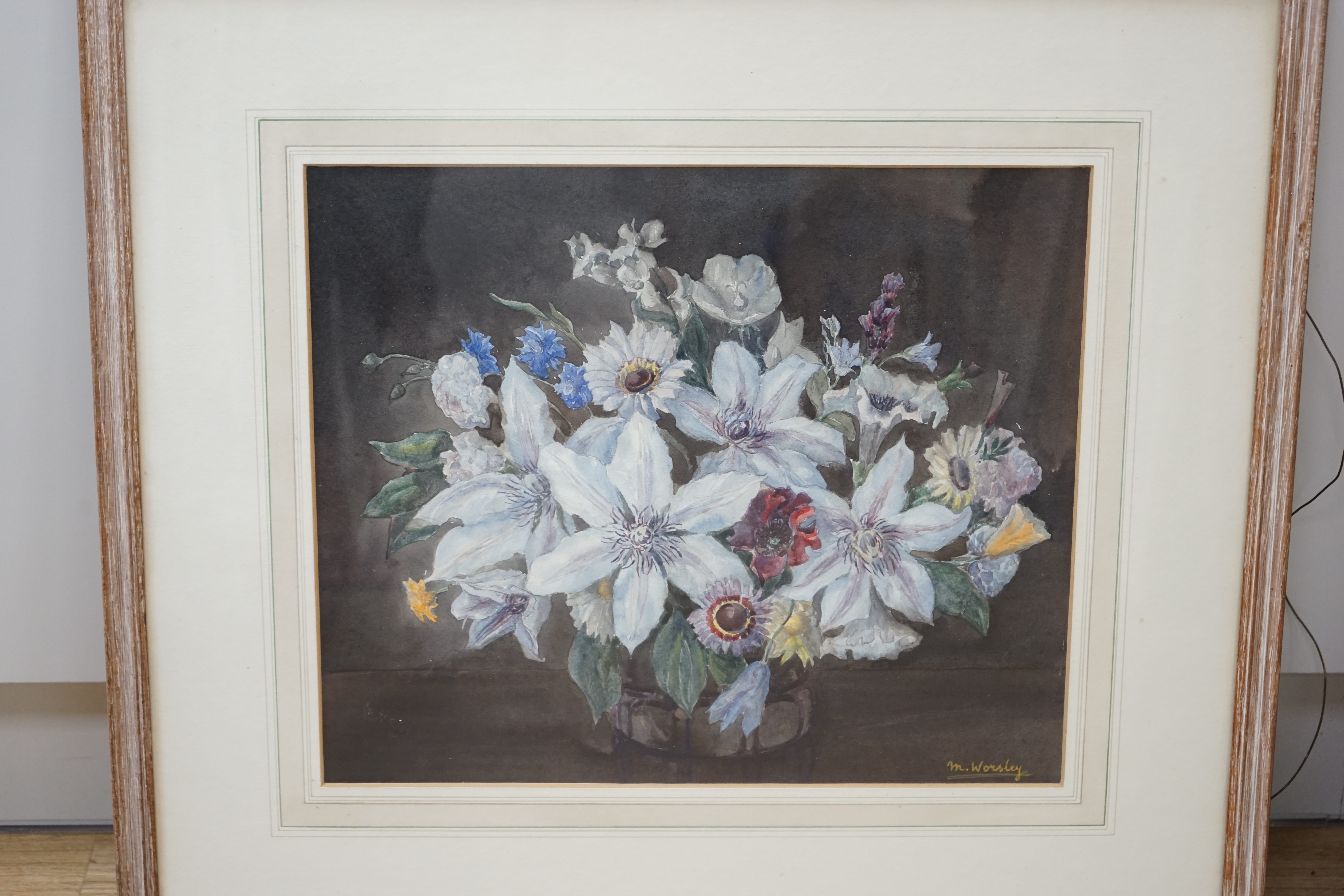 Margaret Worsley (20th. C), watercolour, Still life of a bowl of flowers, signed 37 x 44cm. Condition - good